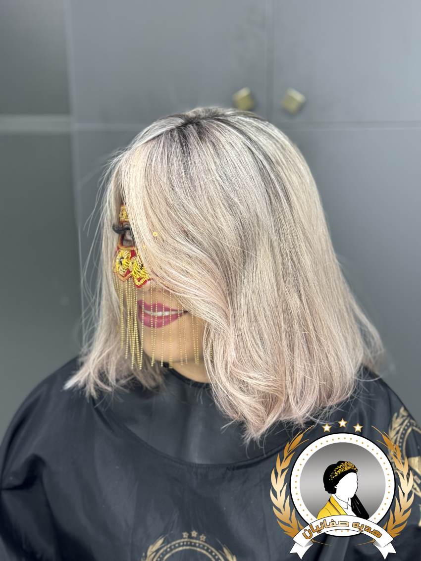 هایلایت نسکافه ای روشن روی موی مشکی